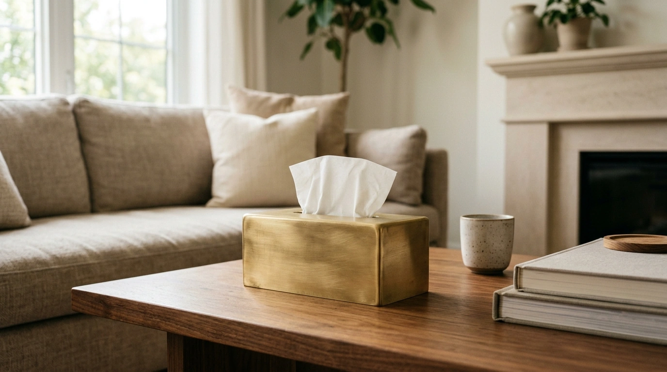 Modern Brass Tissue Box: Handmade Napkin Holder Decor