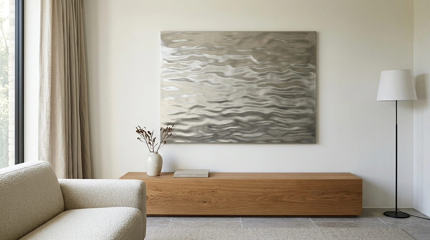 Stainless Steel Water Ripple Wall Hanging for Modern Rooms