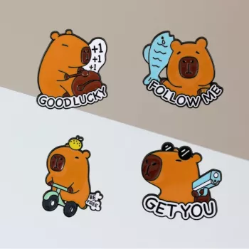 Cute Capybara Enamel Brooch Pin for Bags, Hats & Jackets